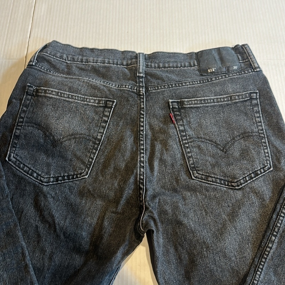 Levi’s 511 charcoal dark grey Men's Jeans w multiple pockets zipper front 36x30 - Picture 7 of 10